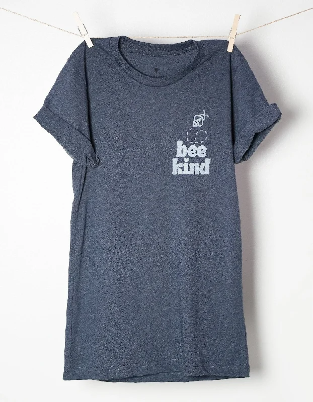 Bee Kind Recycled Tee - Heather Navy