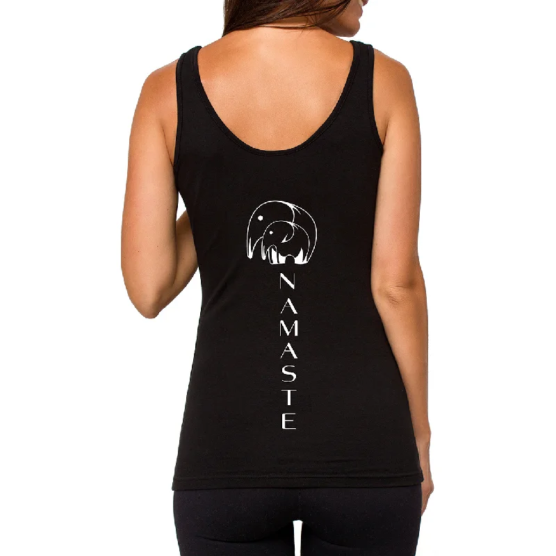 Black Namaste Elephant Tank Top