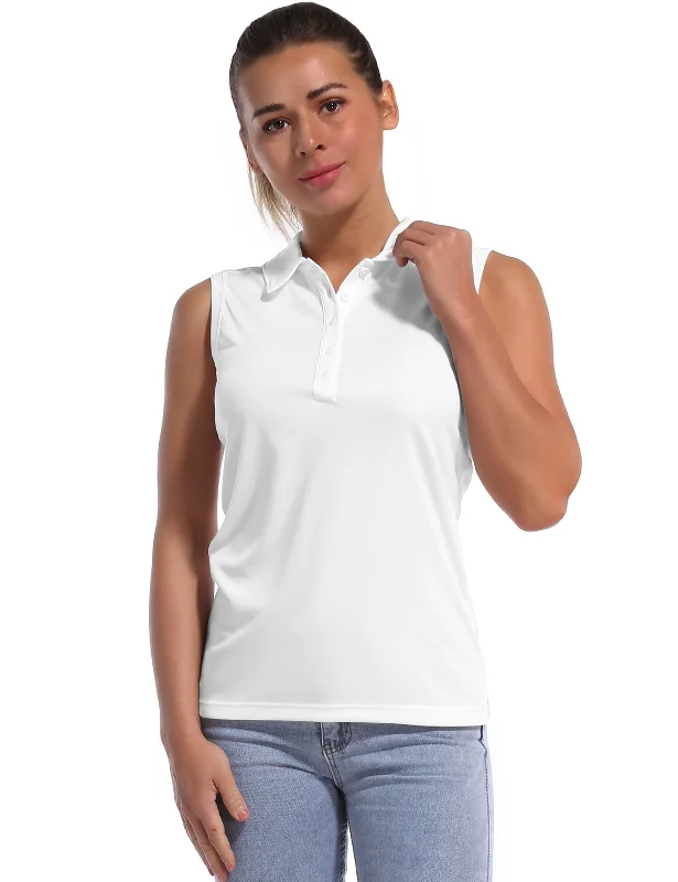 Sleeveless Slim Fit Polo Shirt white