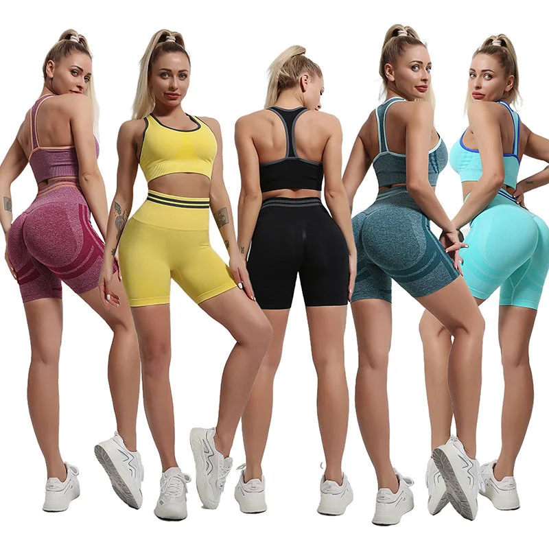 Fitness Yoga shorts Set high waist tight peach butt lift