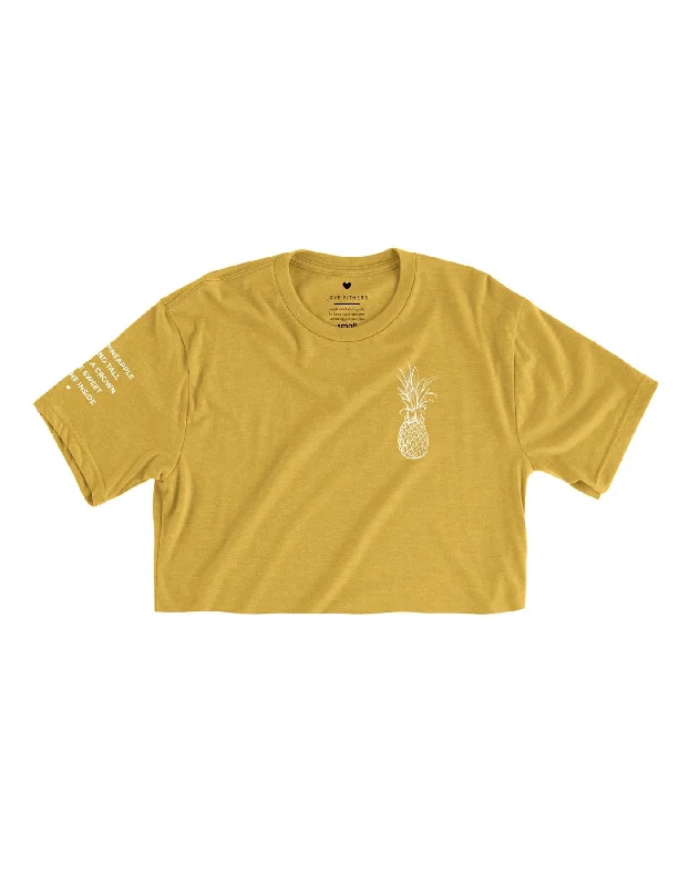 Pineapple Logo Crop Tee - Honey