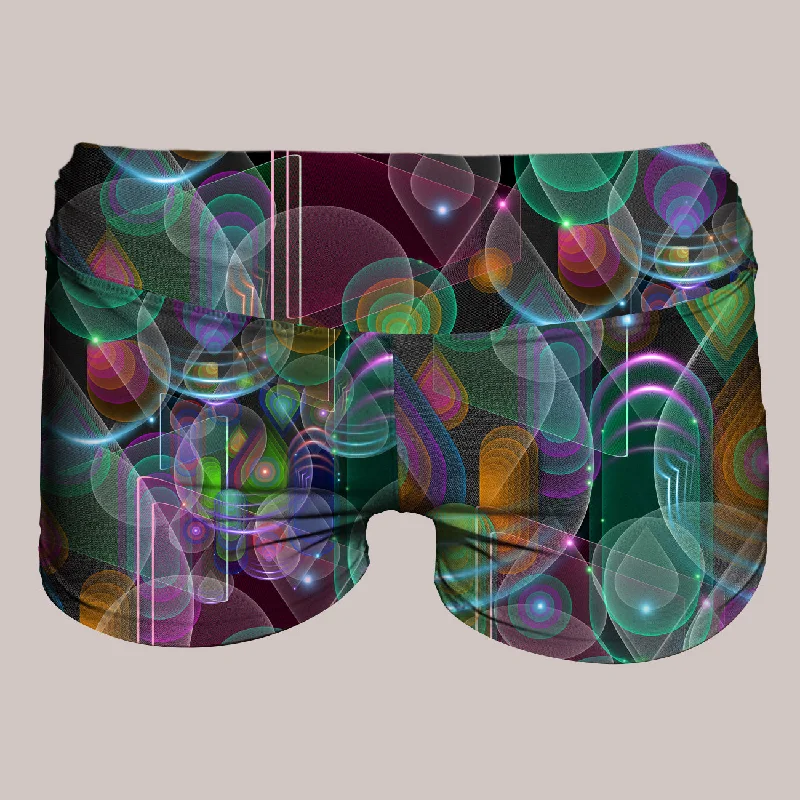 Psychedelic Yoga Shorts (UV/RGB, Eco-Friendly) | BUBBLEDROP