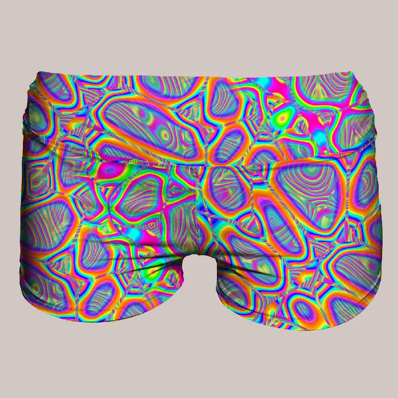 Psychedelic Yoga Shorts (UV/RGB, Eco-Friendly) | METAMORPHOSIS