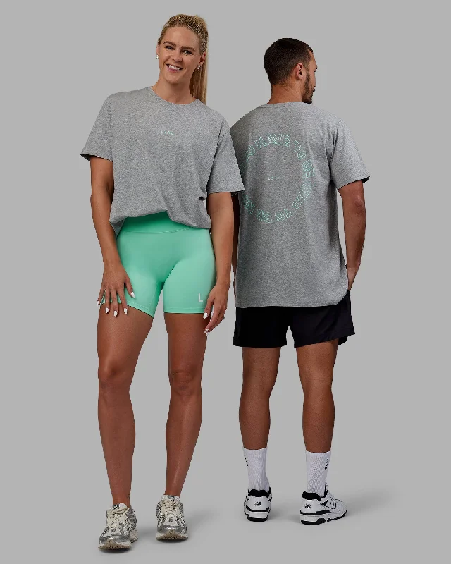 Unisex Resilient FLXCotton Tee - Light Grey Marl-Ice Green