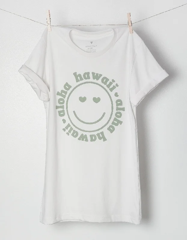 Smiley Face Recycled Tee - White