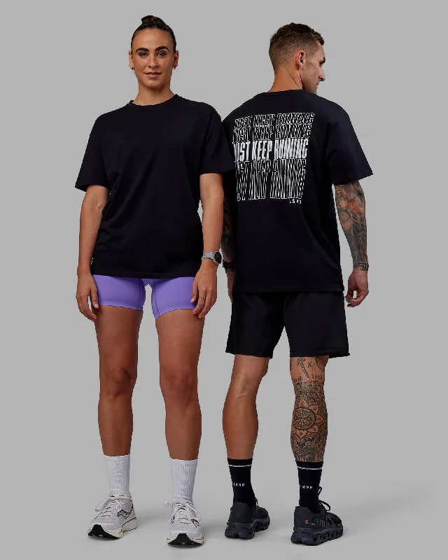 Unisex Keep On Running FLXCotton Tee Oversize - Black-White