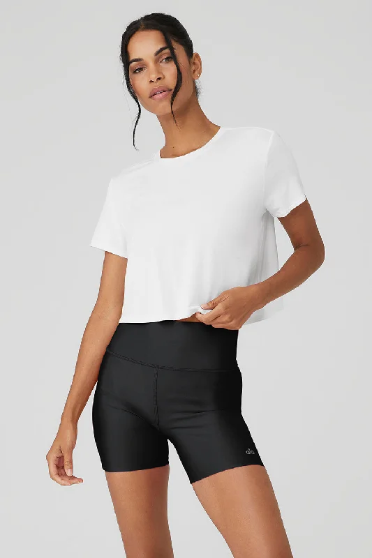 Cropped All Day Short Sleeve - White