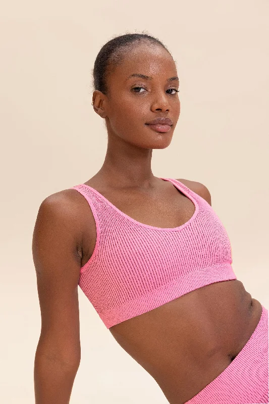 Rib Classic Seamless V-neck Sports Bra