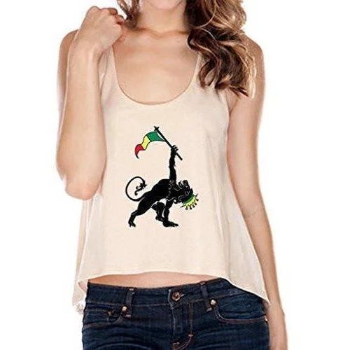 Womens Rasta Triangle Pose Lace Back Top