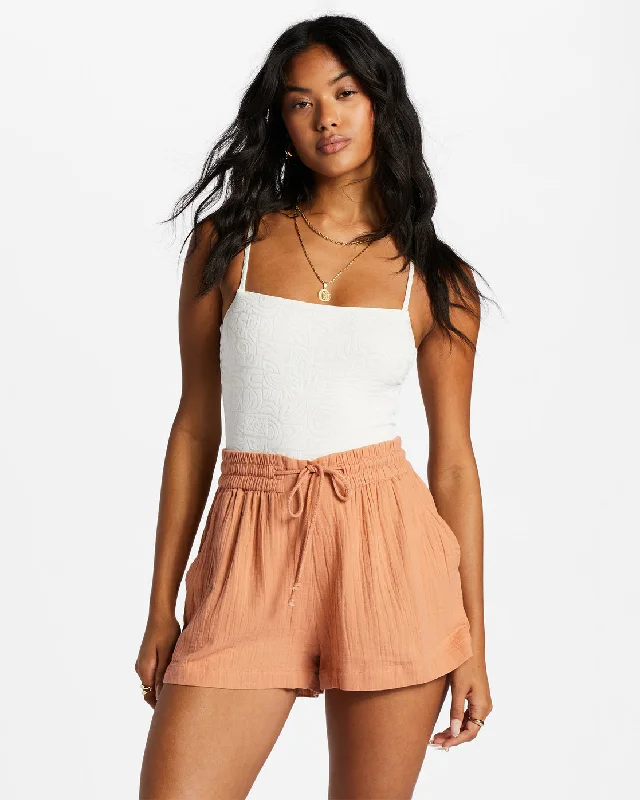 Day Tripper Elastic Shorts - Rose Dawn